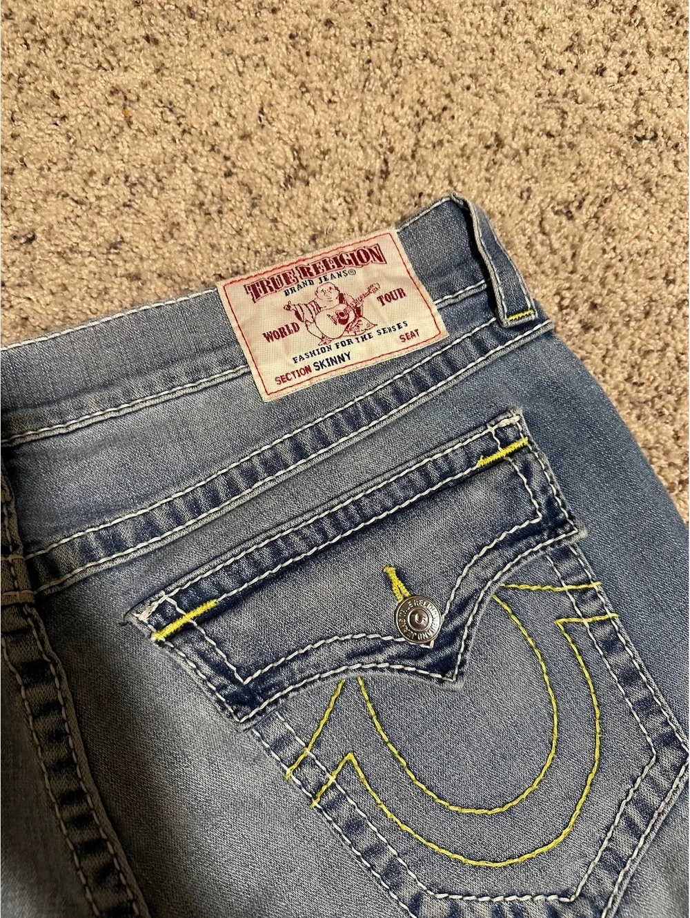 True Religion Men's Light Blue Section Skinny Jeans Size 38